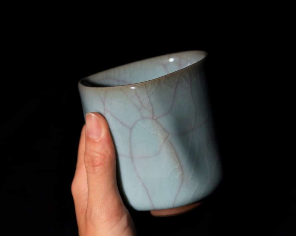 粉青鱔血紋杯