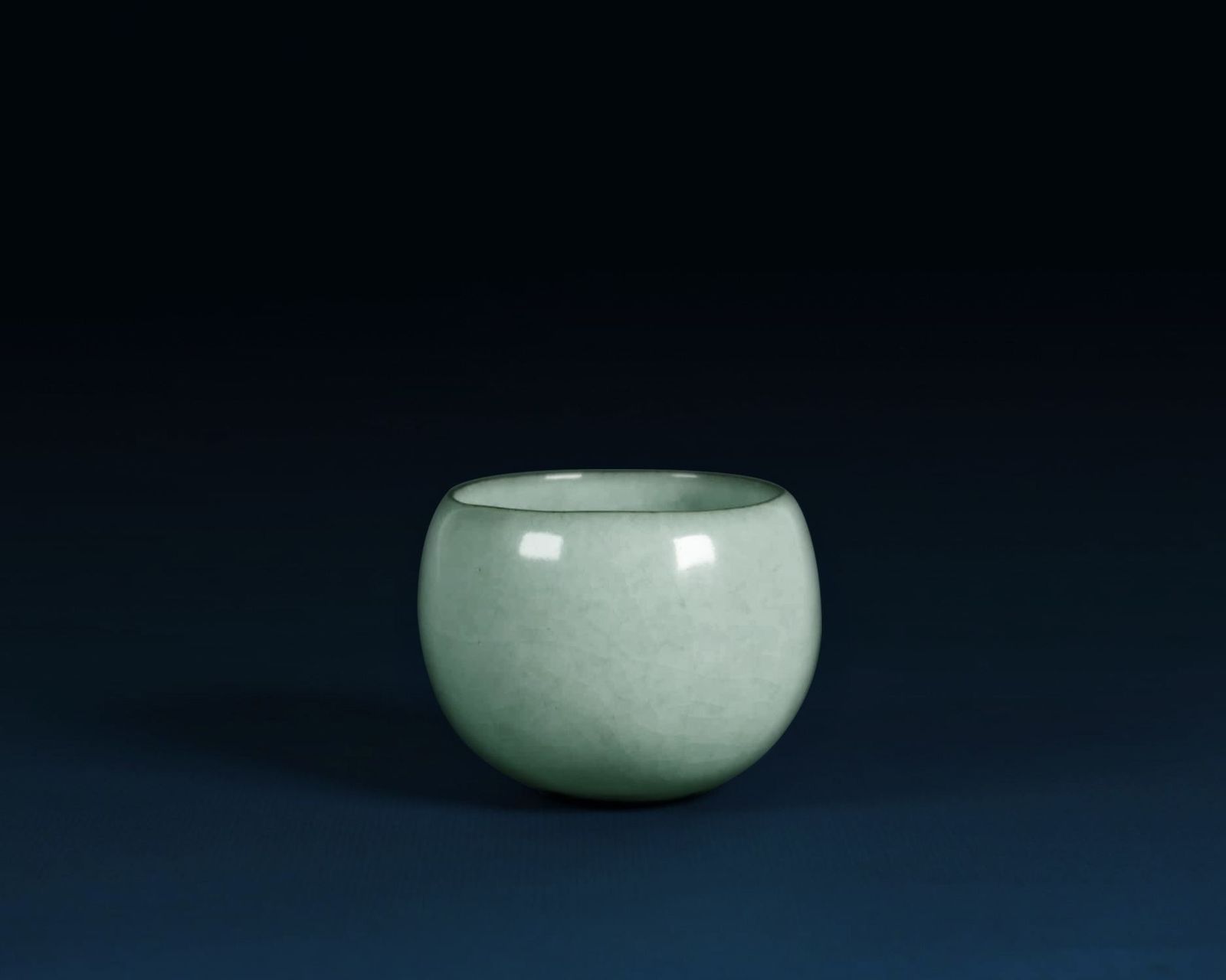 粉青刮口手捏杯